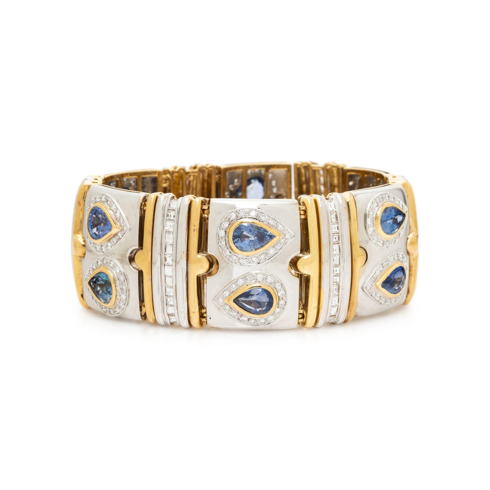ELLAGEM, BICOLOR GOLD, SAPPHIRE, AND DIAMOND BRACELET