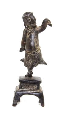 A Bronze Figure of Liu Hai Height of figure 7 inches.