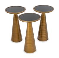 Three Mitchell-Gold Addie Pull Up Bronze Side Tables — 21ST CENTURY