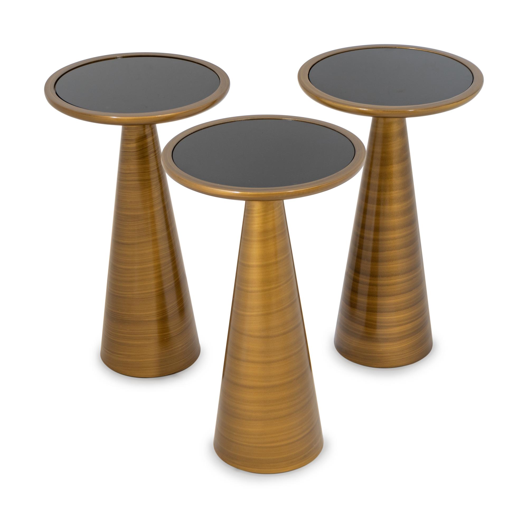 Three Mitchell-Gold Addie Pull Up Bronze Side Tables — 21ST CENTURY