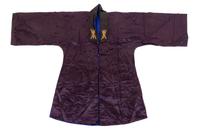 A Chinese Dark Brown Ground Silk Robe