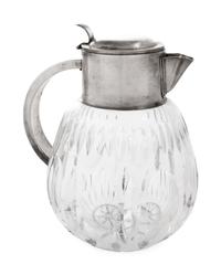 A Silver-Plate Mounted Cut Glass Claret Jug