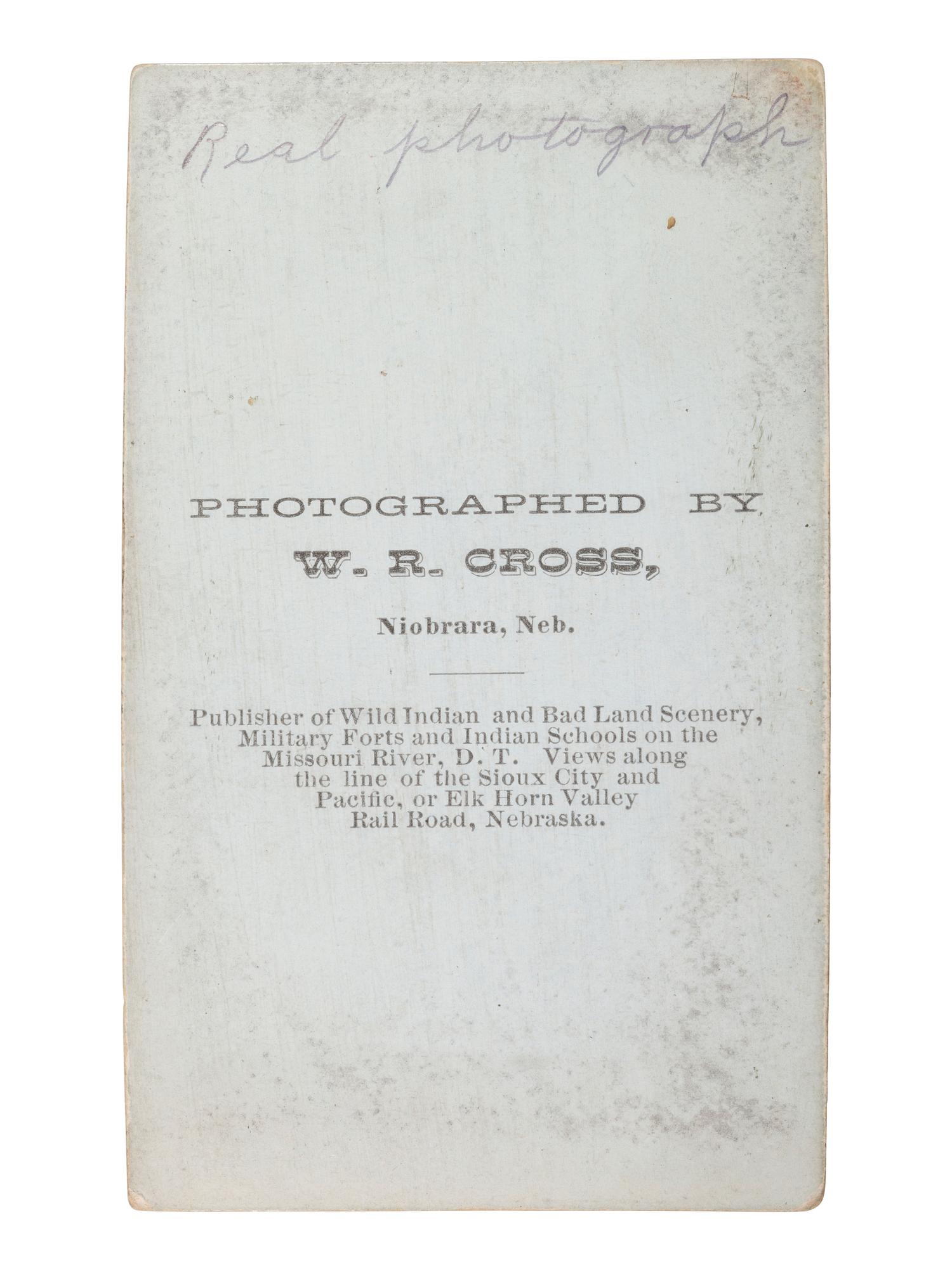 CROSS, W.R. (1839-1907), photographer. CDV of Sitting Bull. Niobrara, NE.