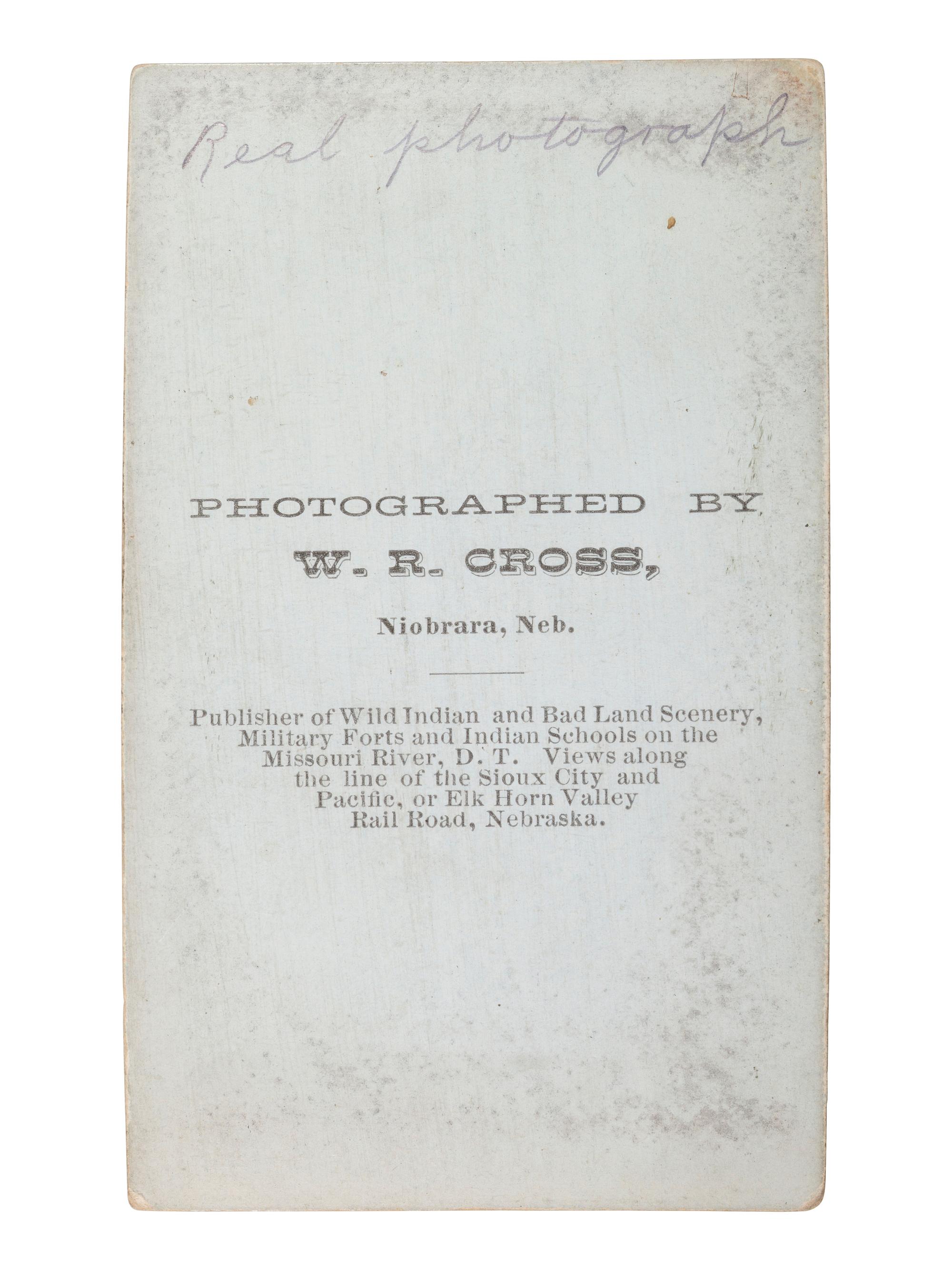 CROSS, W.R. (1839-1907), photographer. CDV of Sitting Bull. Niobrara, NE.