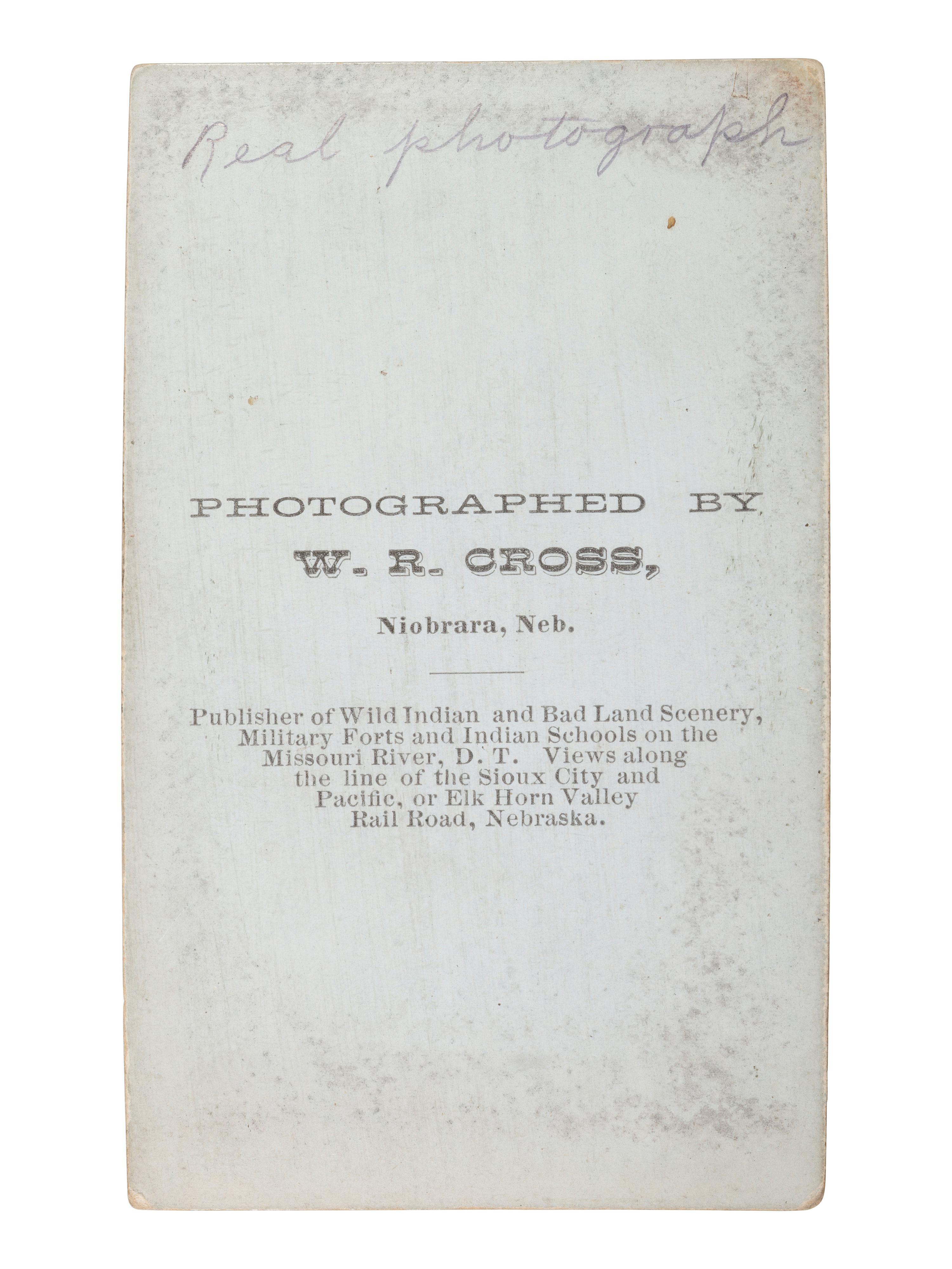 CROSS, W.R. (1839-1907), photographer. CDV of Sitting Bull. Niobrara, NE.