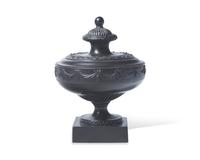 A Wedgwood and Bentley Black Basalt Covered Urn