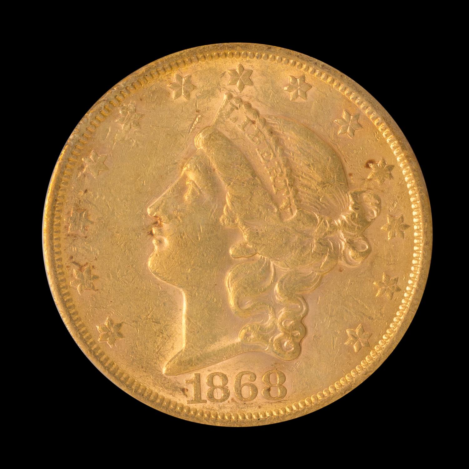 A United States 1868-S Liberty Head $20 Gold Coin