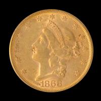 A United States 1868-S Liberty Head $20 Gold Coin