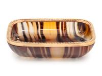 A Russian Gold Mounted Agate Vide Poche