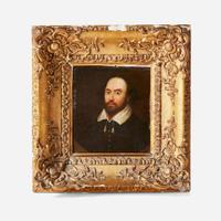 English School 18th / 19th century, After John Taylor (English, 1580-1653) Small Portrait of William Shakespeare (1564-1616) after the Chandos Portrait