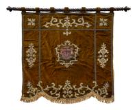 A French Embroidered Velvet Armorial Wall Hanging — 19TH CENTURY