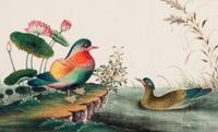 A Set of Twelve Chinese Export Watercolor and Pith Paintings of Exotic Birds
