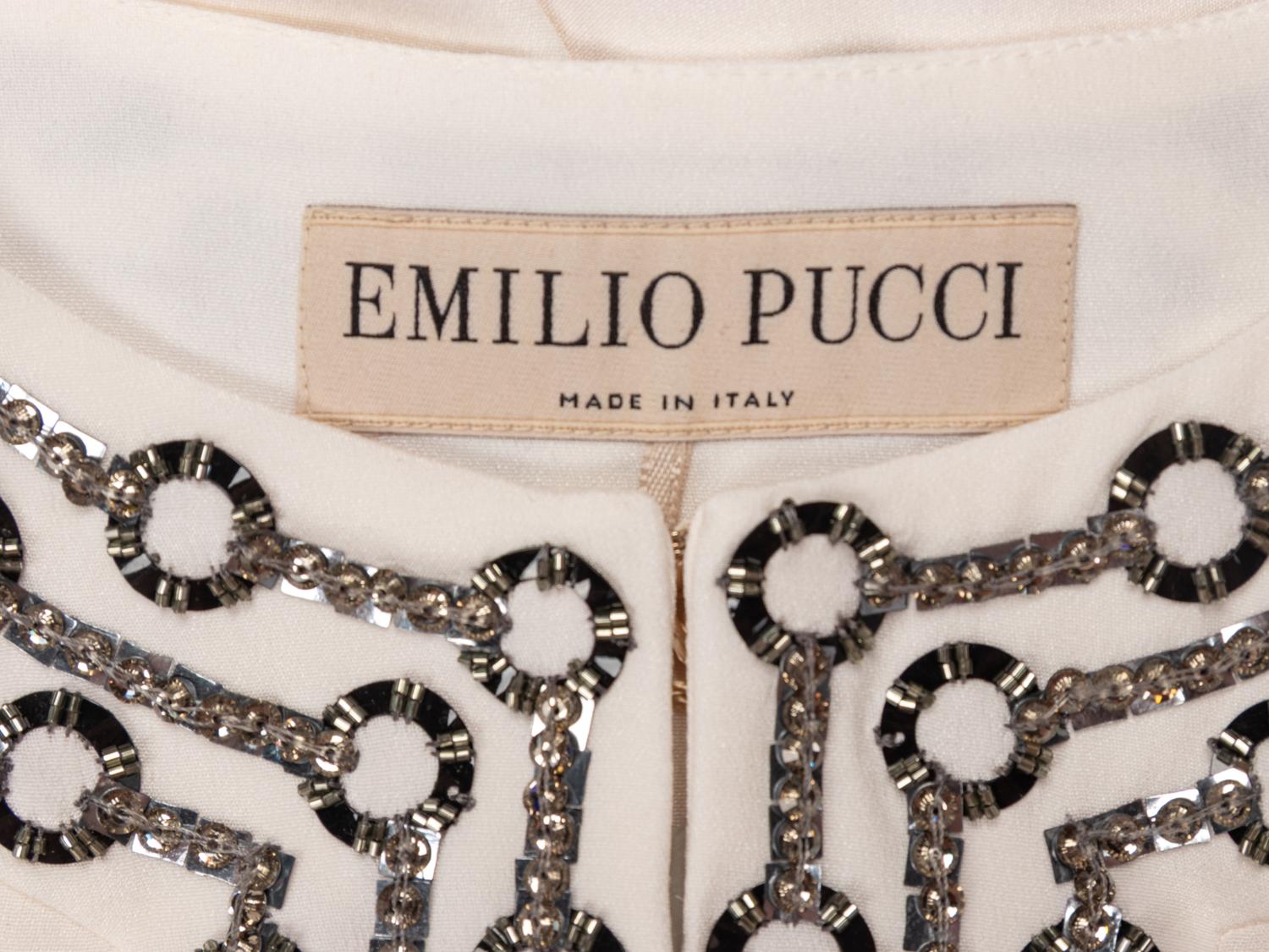 EMILIO PUCCI, WHITE EMBELLISHED KAFTAN