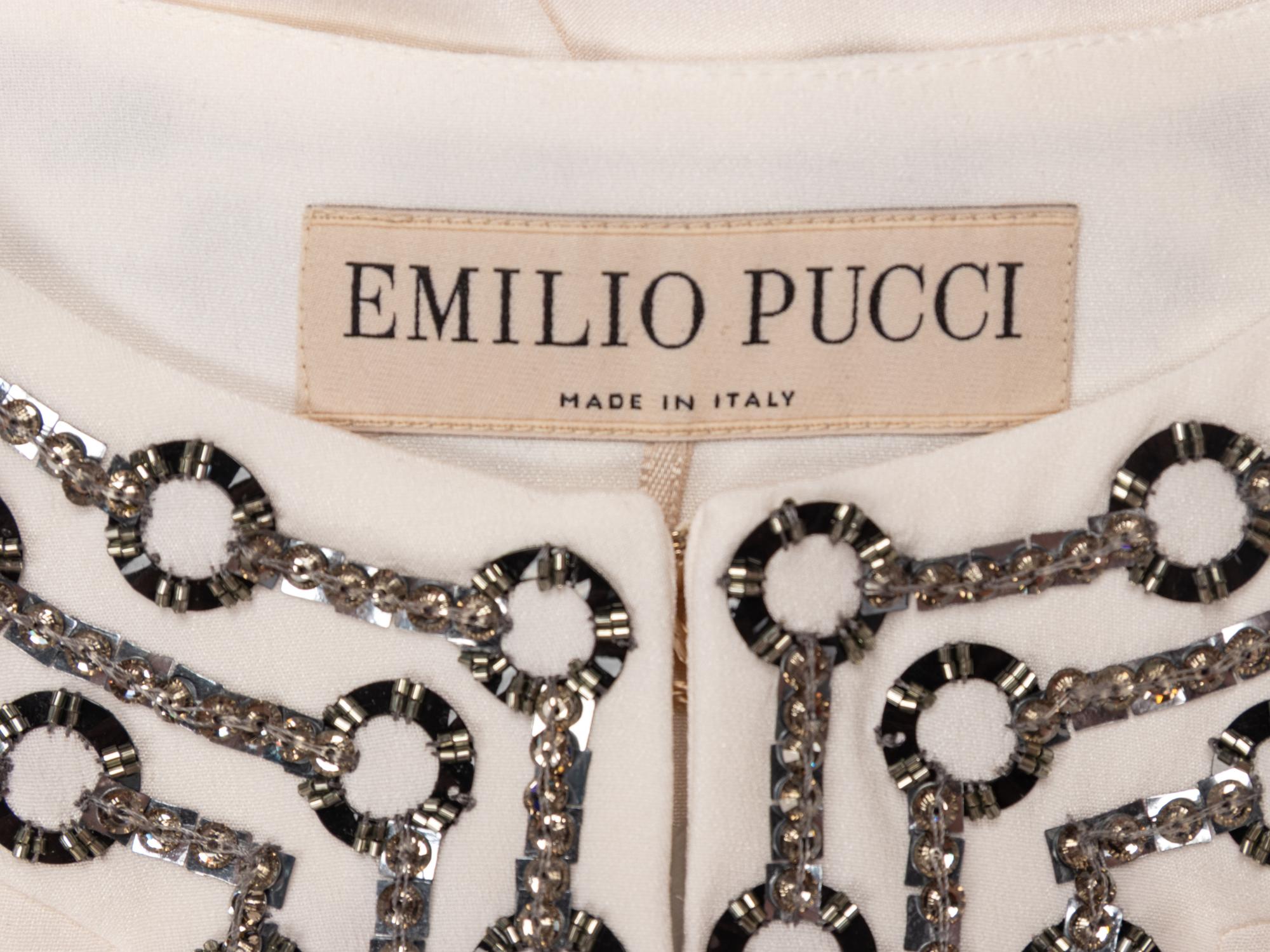 EMILIO PUCCI, WHITE EMBELLISHED KAFTAN