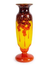 A Le Verre Francais Cameo Glass Vase — IN THE GROSEILLES PATTERN, EARLY 20TH CENTURY