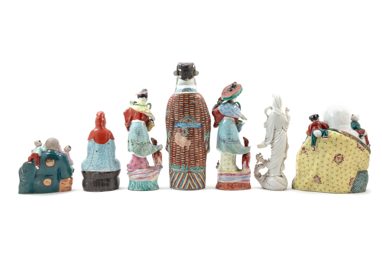 Seven Chinese Porcelain Immortal Figures