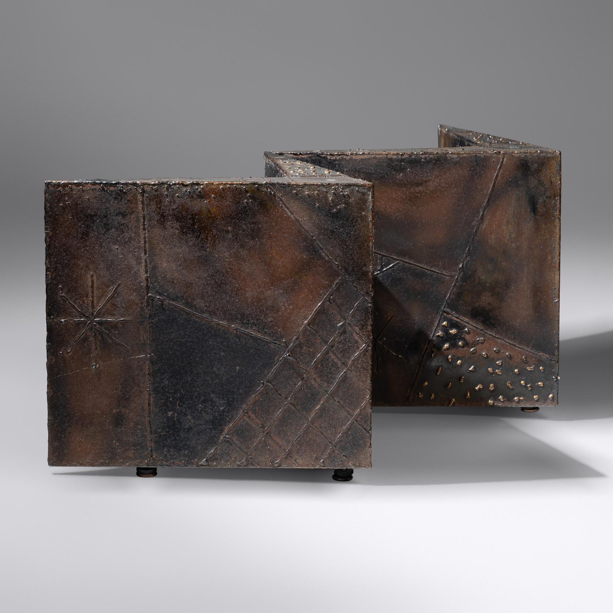 Zig-Zag coffee table, model PE11, 1970 Directional, USA