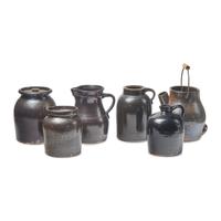 Six Albany Glazed Stoneware Crocks and Pitchers