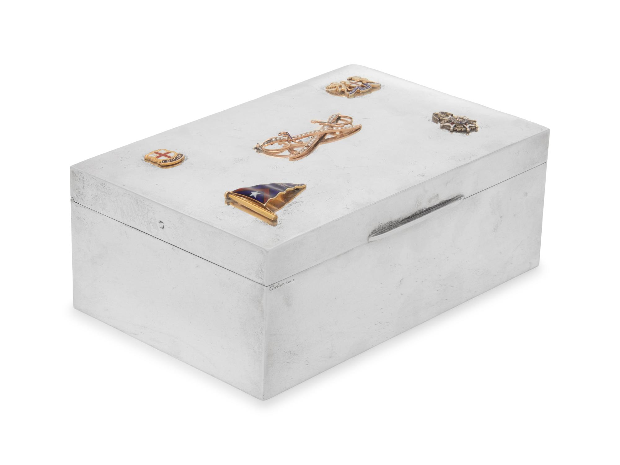 A Cartier Silver Presentation Humidor