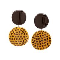 Sabbadini, Leopard Print Enamel Earrings