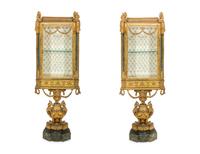 A Pair of Napoleon III Gilt Bronze Vitrines