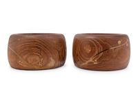 A Pair of Large Japanese Gilt Lacquered Paulownia Wood Hibachi