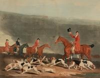 A Hand-Colored Engraving Depicting Francis Duckenfield Astley and his Harriers