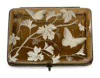 A Bohemian Moser Style Amber Glass Casket — 19th/20th Century