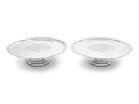 A Pair of American Silver Footed Waiters