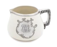 A Lenox Silver Overlay Pitcher Height 5 7/8 inches.