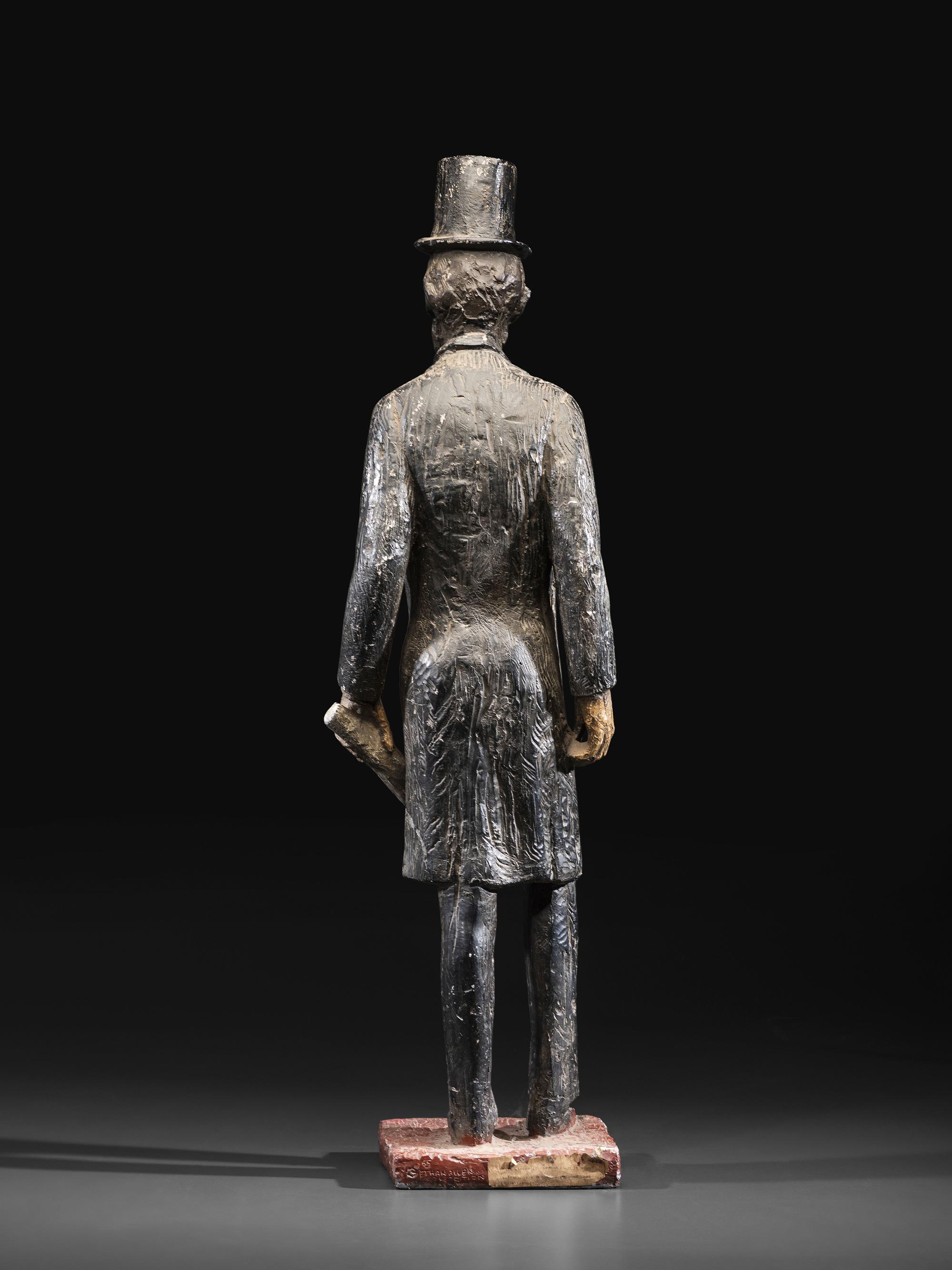A Painted Faux Bois Cast Plaster Abraham Lincoln Statue
