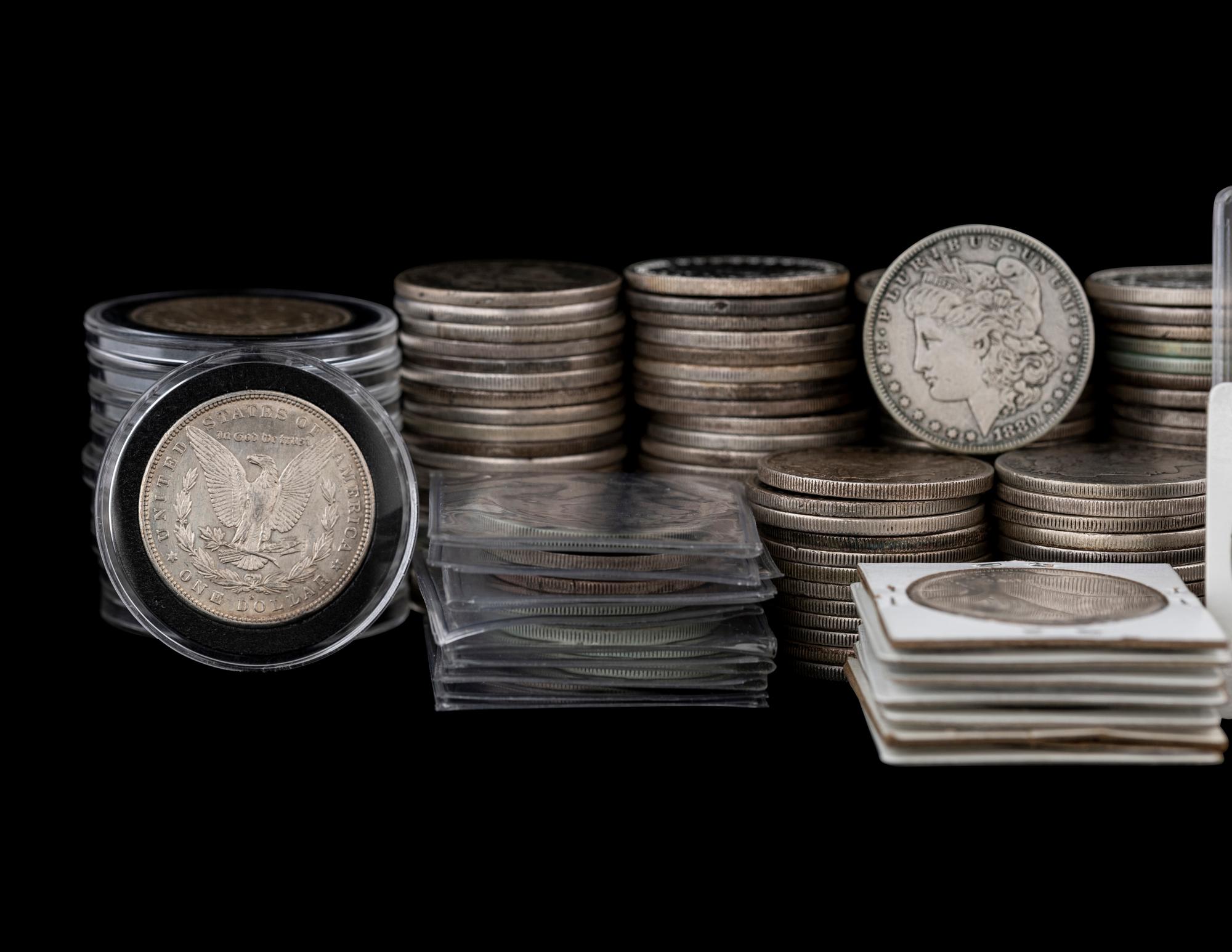 A Large Collection of Morgan $1 Coins