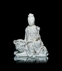 A Pair of Chinese Blanc-de-Chine Porcelain Figures of Guanyin