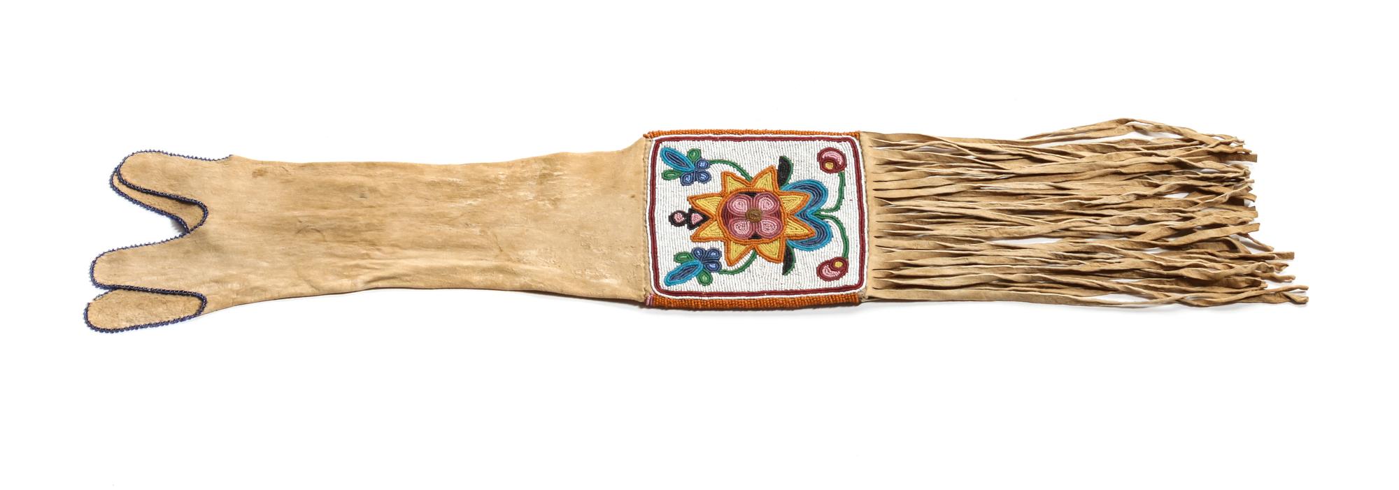 Cree Beaded Hide Pipe Bag Length 30 inches