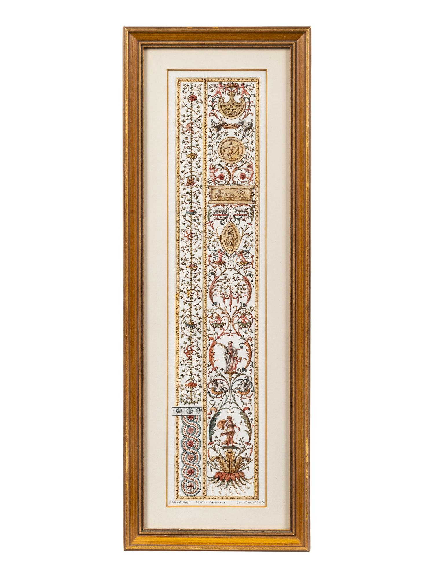 A Set of Eight Neoclassical Watercolor Illustrations