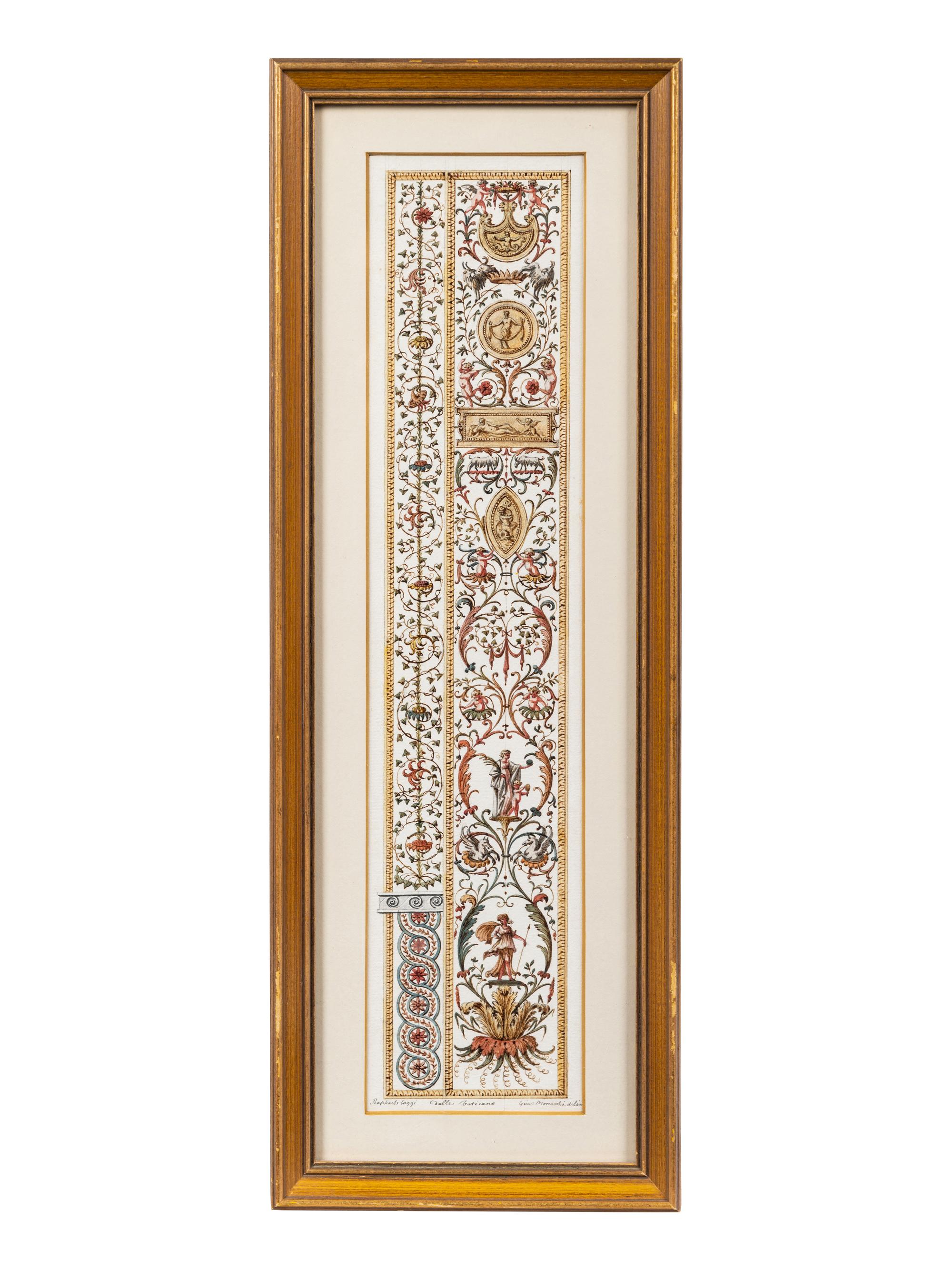 A Set of Eight Neoclassical Watercolor Illustrations