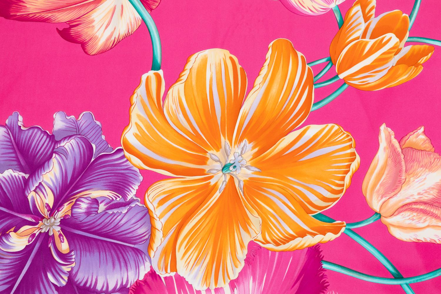 Salvatore Ferragamo Scarf, pink with flowers