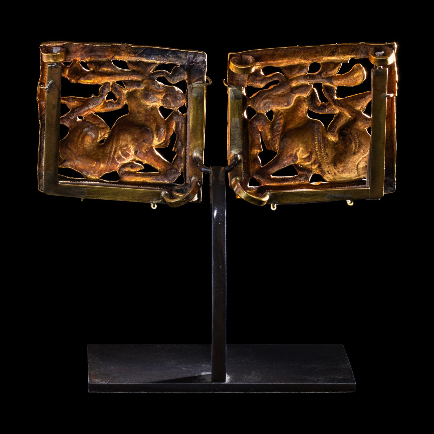 A Pair of Eurasian Gold Plaques with Stags