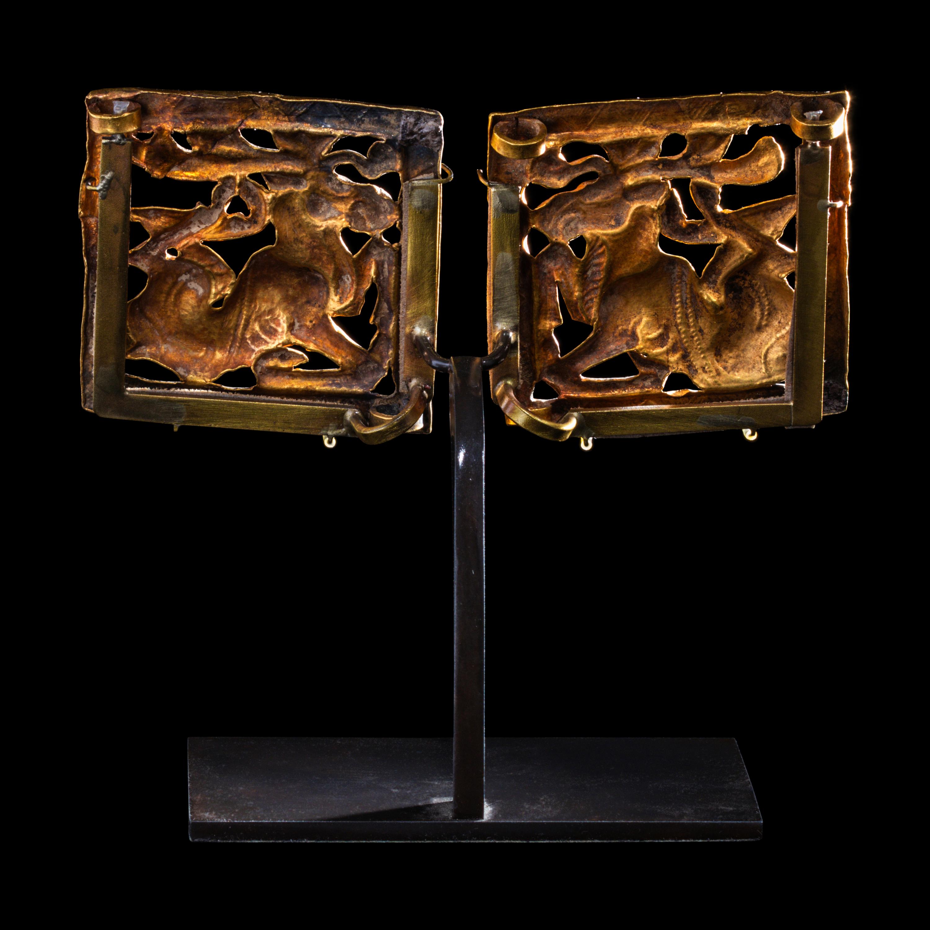 A Pair of Eurasian Gold Plaques with Stags