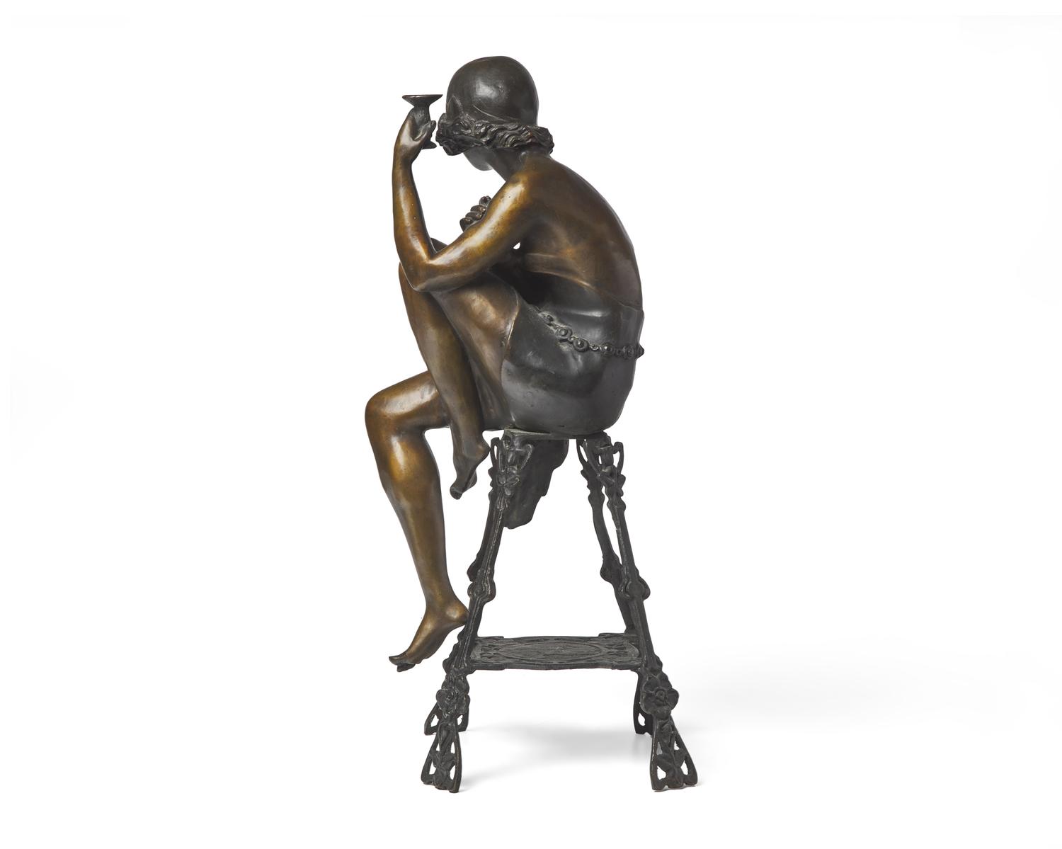 Art Deco Bronze of a Seated Lady