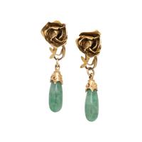 YELLOW GOLD AND JADE EARRINGS