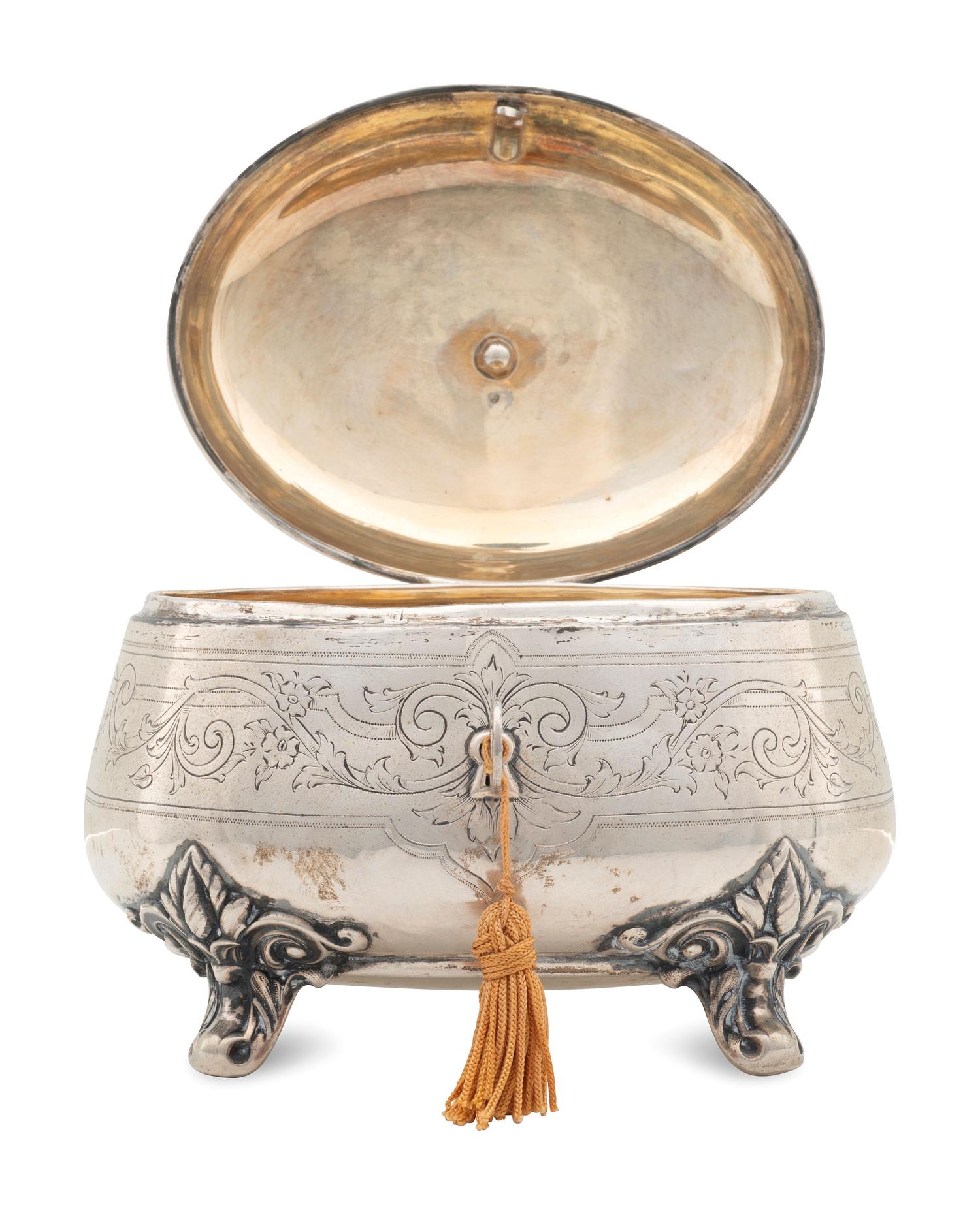 A Silver Tea Caddy