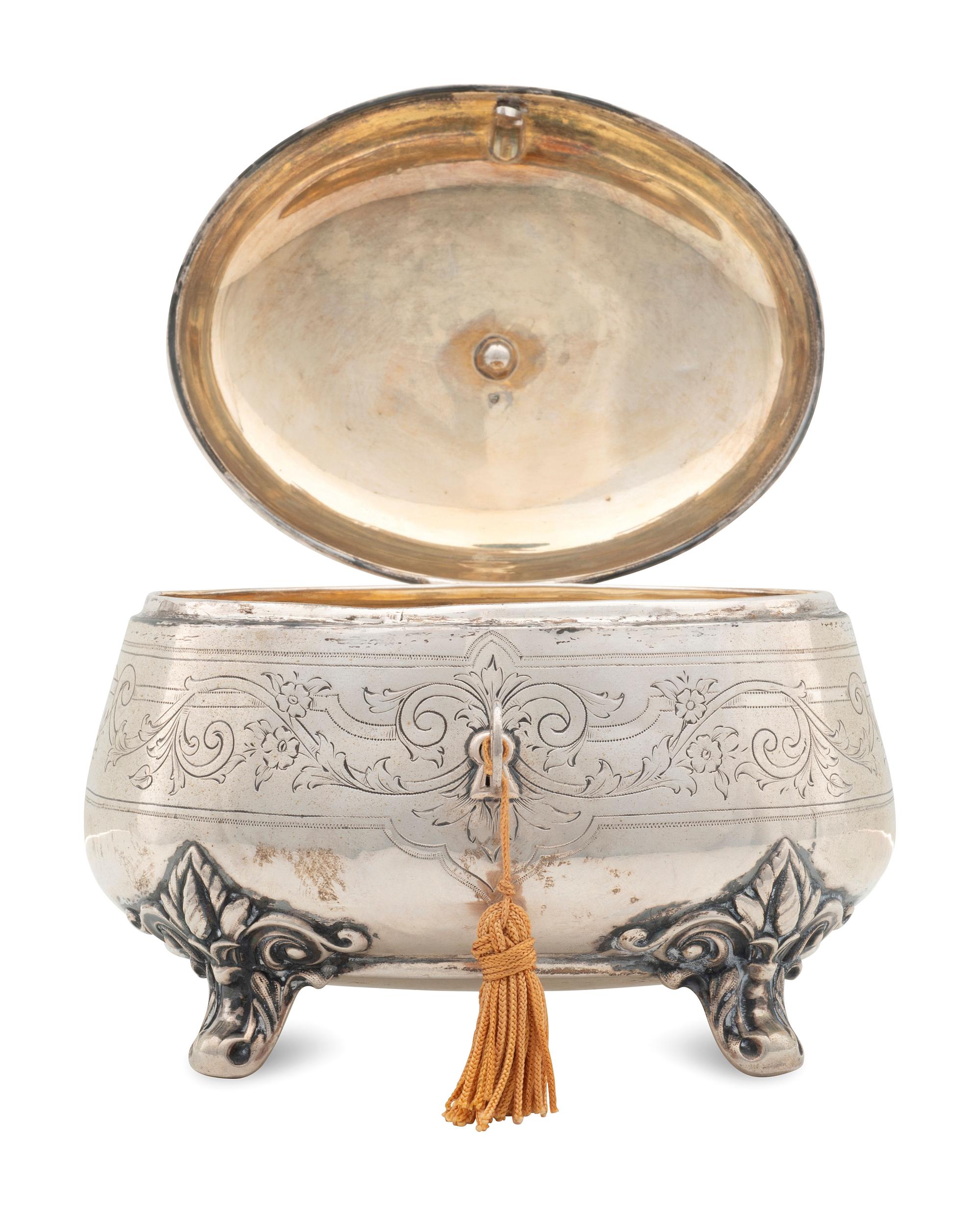 A Silver Tea Caddy