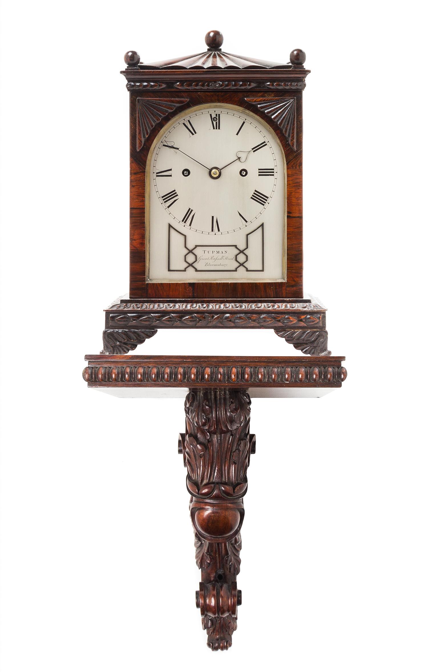 A Regency Rosewood Bracket Clock Height overall 26 1/4 inches. — CIRCA 1810