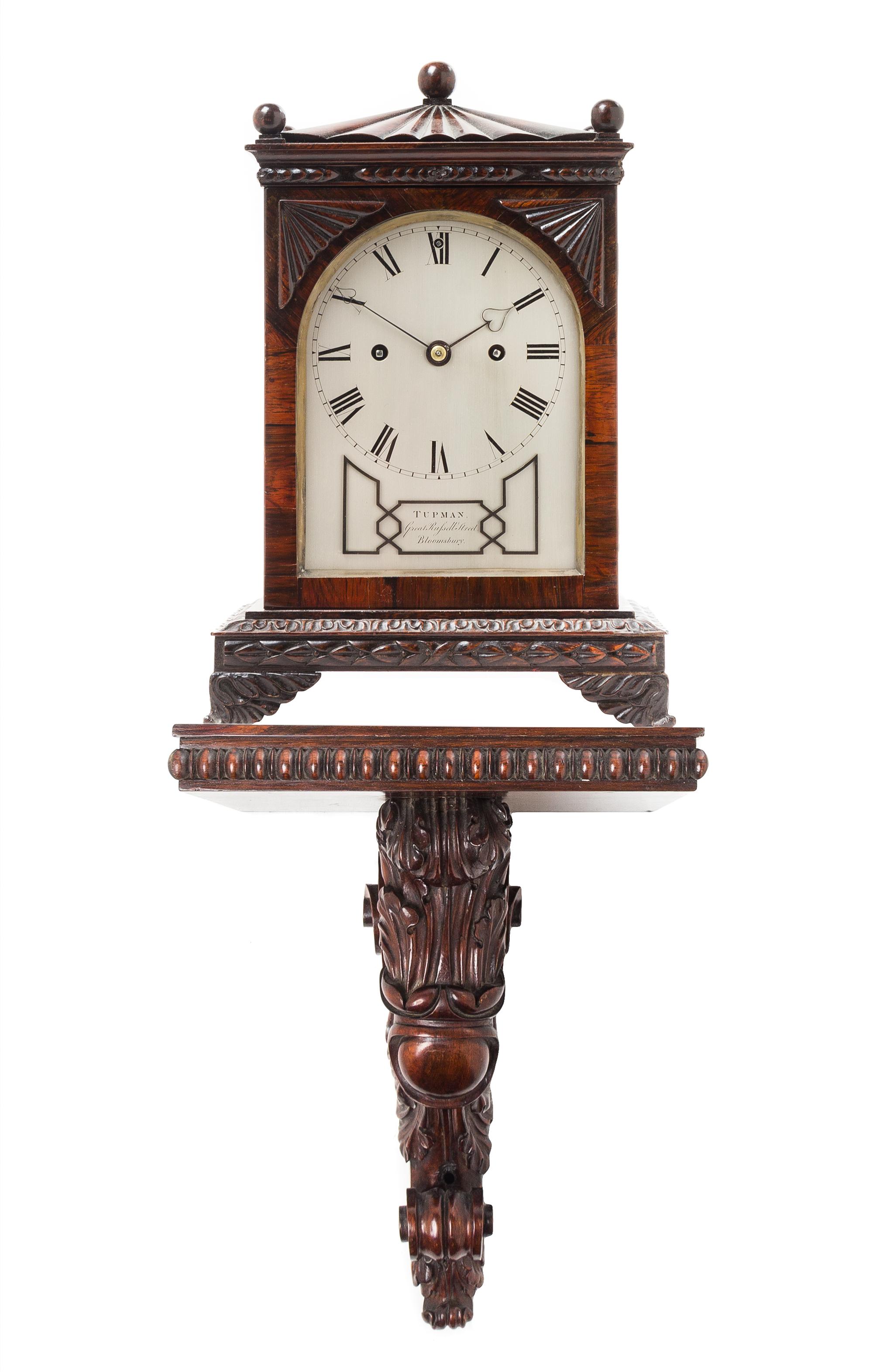 A Regency Rosewood Bracket Clock Height overall 26 1/4 inches. — CIRCA 1810