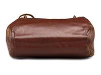 Brown Leather Drawstring Purse, with Brass Thunderbird Decoration