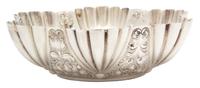 A Victorian Silver Bowl, Atkin Brothers, London, 1889, with fluted sides chased with foliate scrolls.