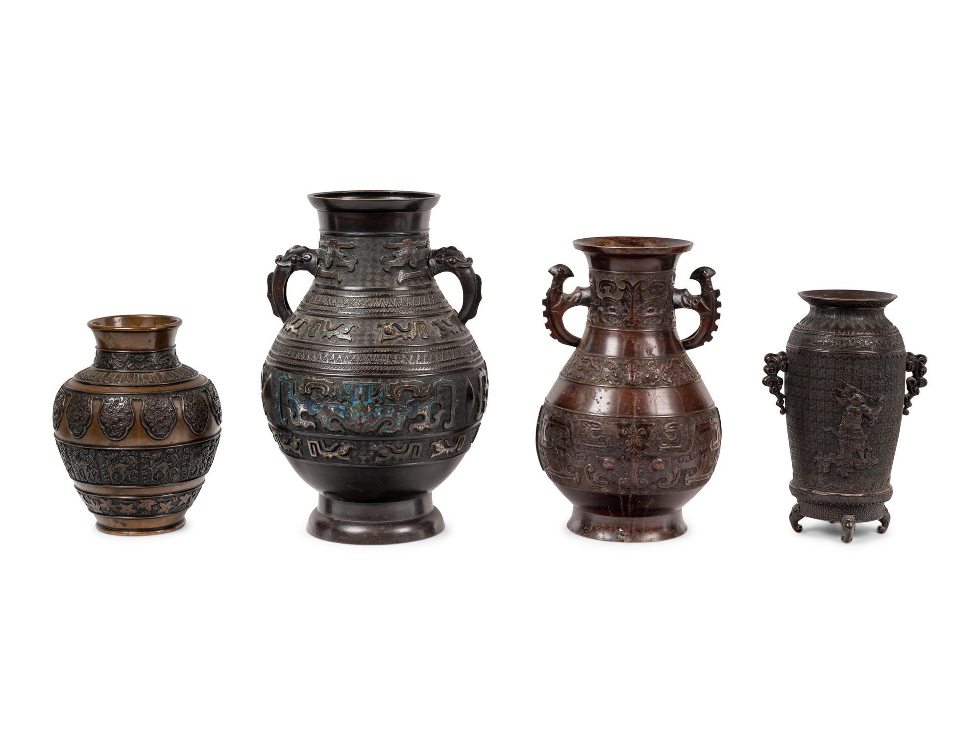 Four Bronze Vases