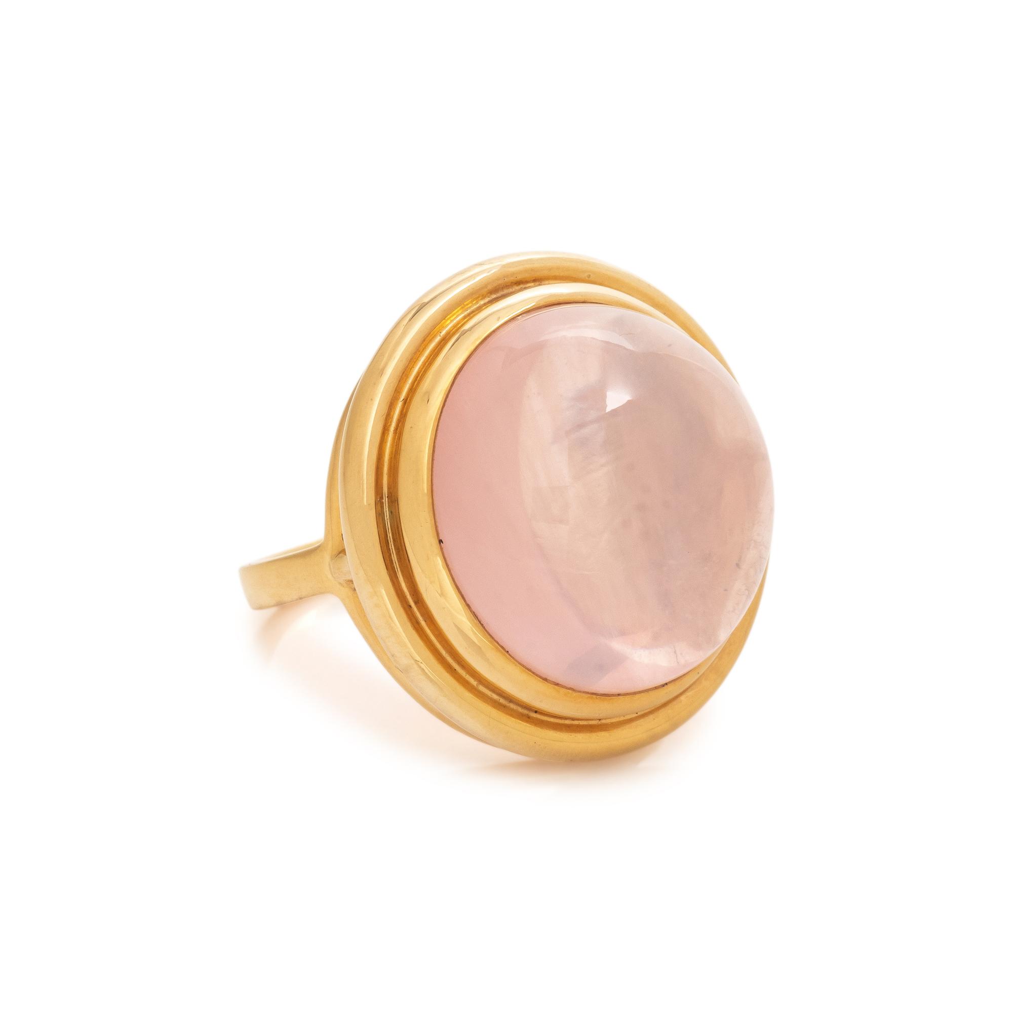 TIFFANY & CO., PALOMA PICASSO, YELLOW GOLD AND ROSE QUARTZ RING