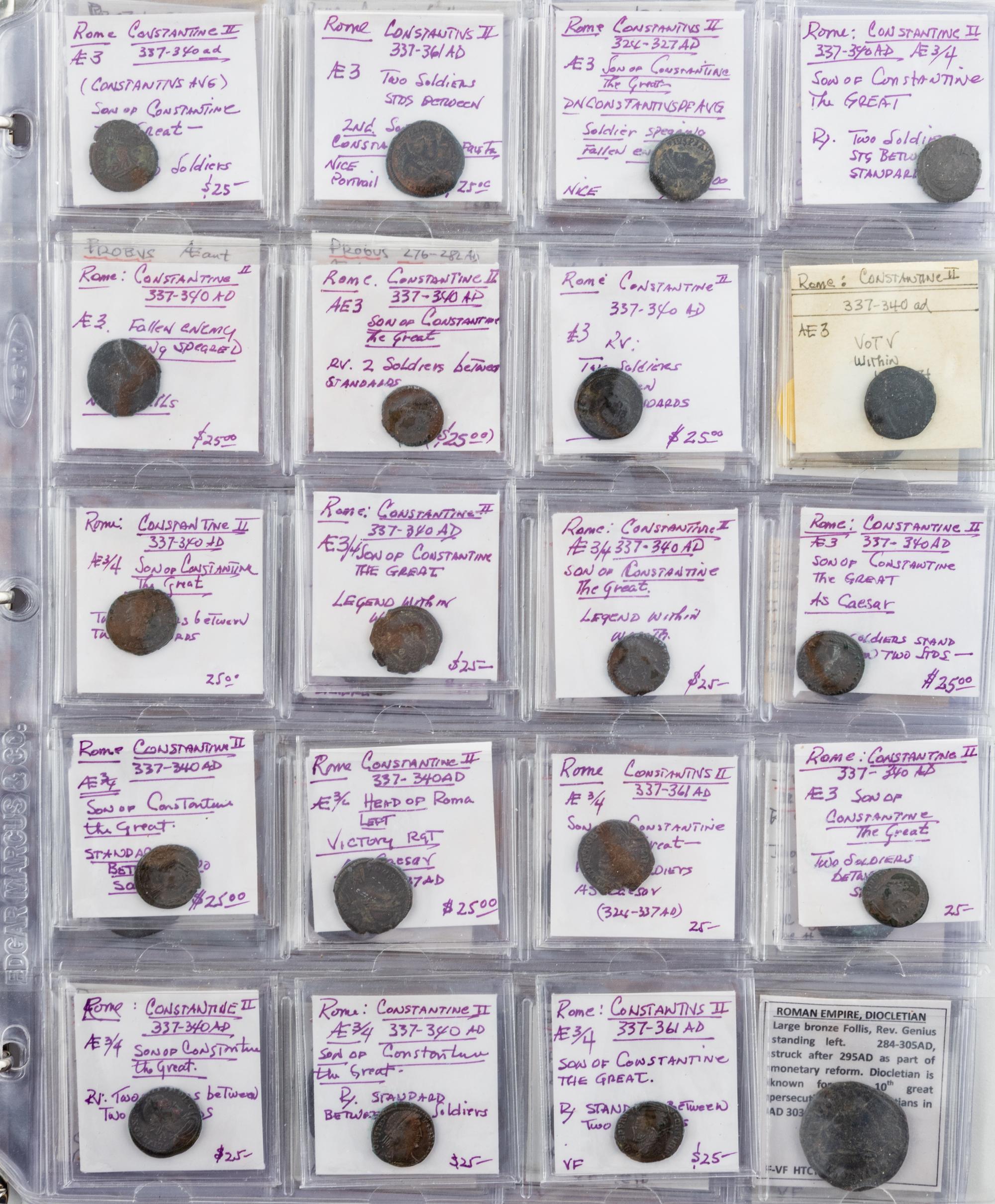 [ANCIENT] A Large Collection of Roman Bronze and Copper Coins